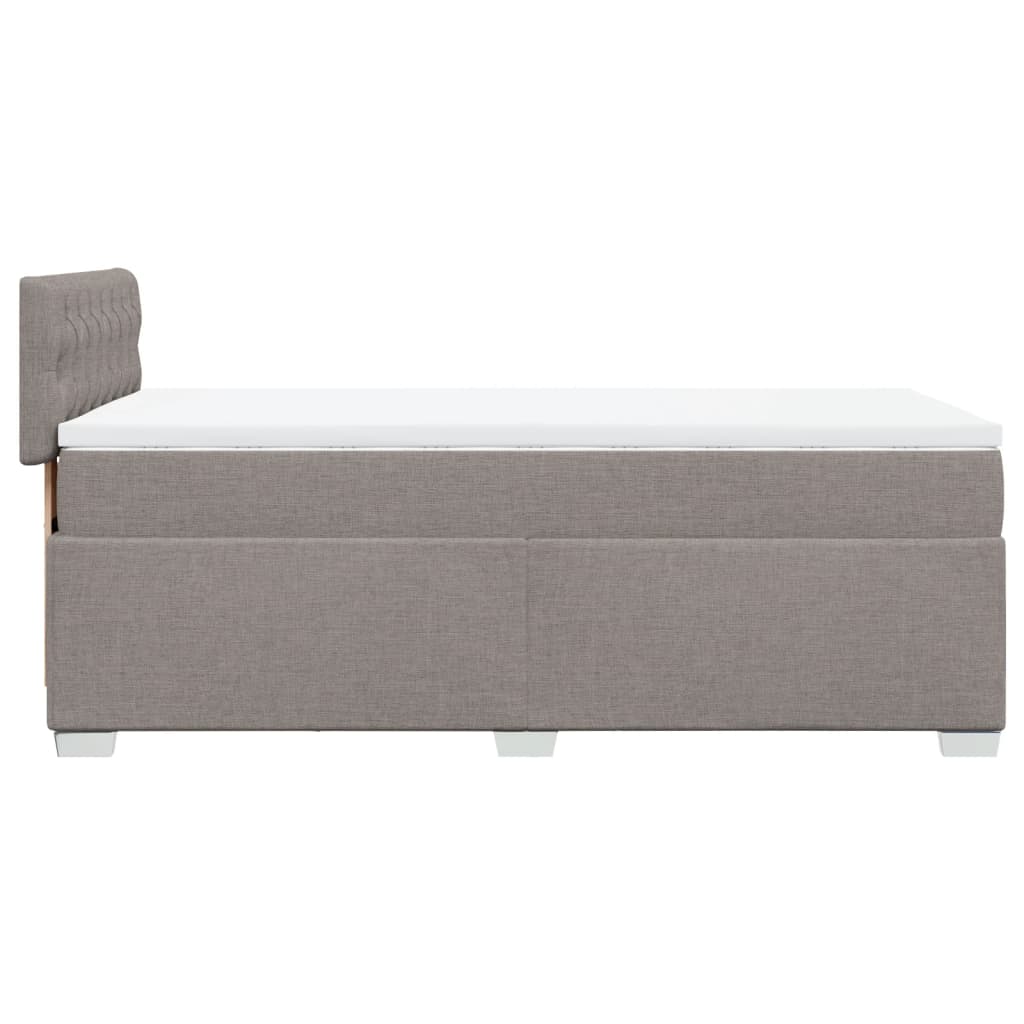 vidaXL Κρεβάτι Boxspring με Στρώμα Taupe 90x190 εκ.Υφασμάτινο