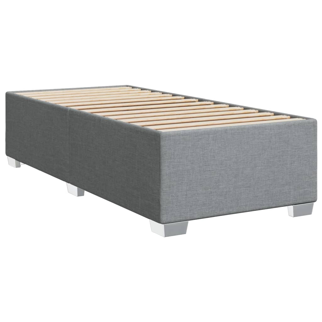 vidaXL Κρεβάτι Boxspring με Στρώμα Ανοιχτό Γκρι 90x190 εκ. Υφασμάτινο
