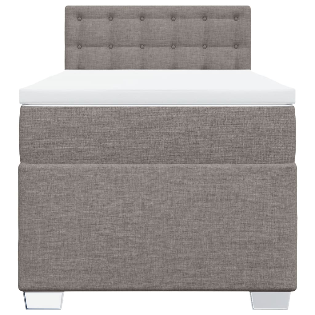 vidaXL Κρεβάτι Boxspring με Στρώμα Taupe 90x190 εκ.Υφασμάτινο