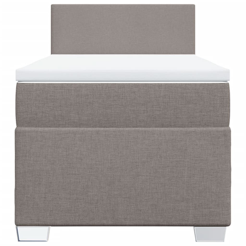 vidaXL Κρεβάτι Boxspring με Στρώμα Taupe 90x200 εκ. Υφασμάτινο