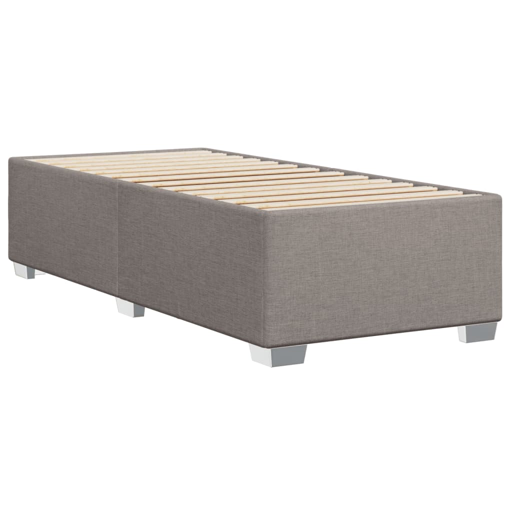 vidaXL Κρεβάτι Boxspring με Στρώμα Taupe 90x200 εκ. Υφασμάτινο