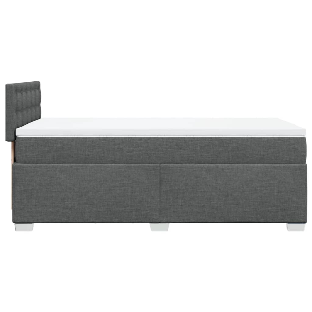 vidaXL Κρεβάτι Boxspring με Στρώμα Σκούρο Γκρι 90x200 εκ. Υφασμάτινο