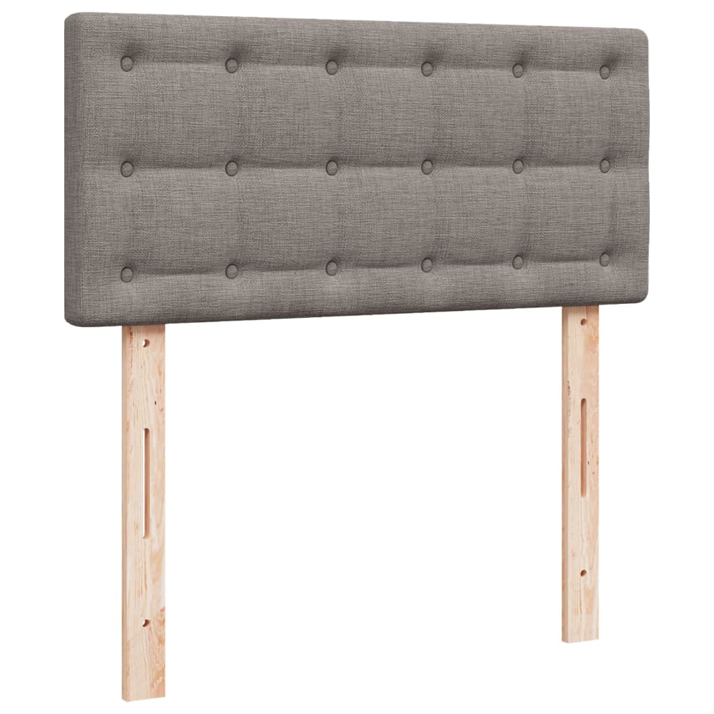 vidaXL Κρεβάτι Boxspring με Στρώμα Taupe 90x200 εκ. Υφασμάτινο