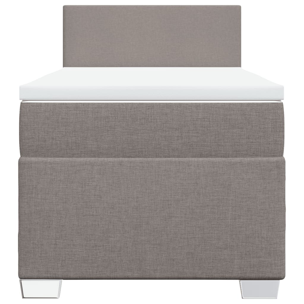 vidaXL Κρεβάτι Boxspring με Στρώμα Taupe 100 x 200 εκ. Υφασμάτινο