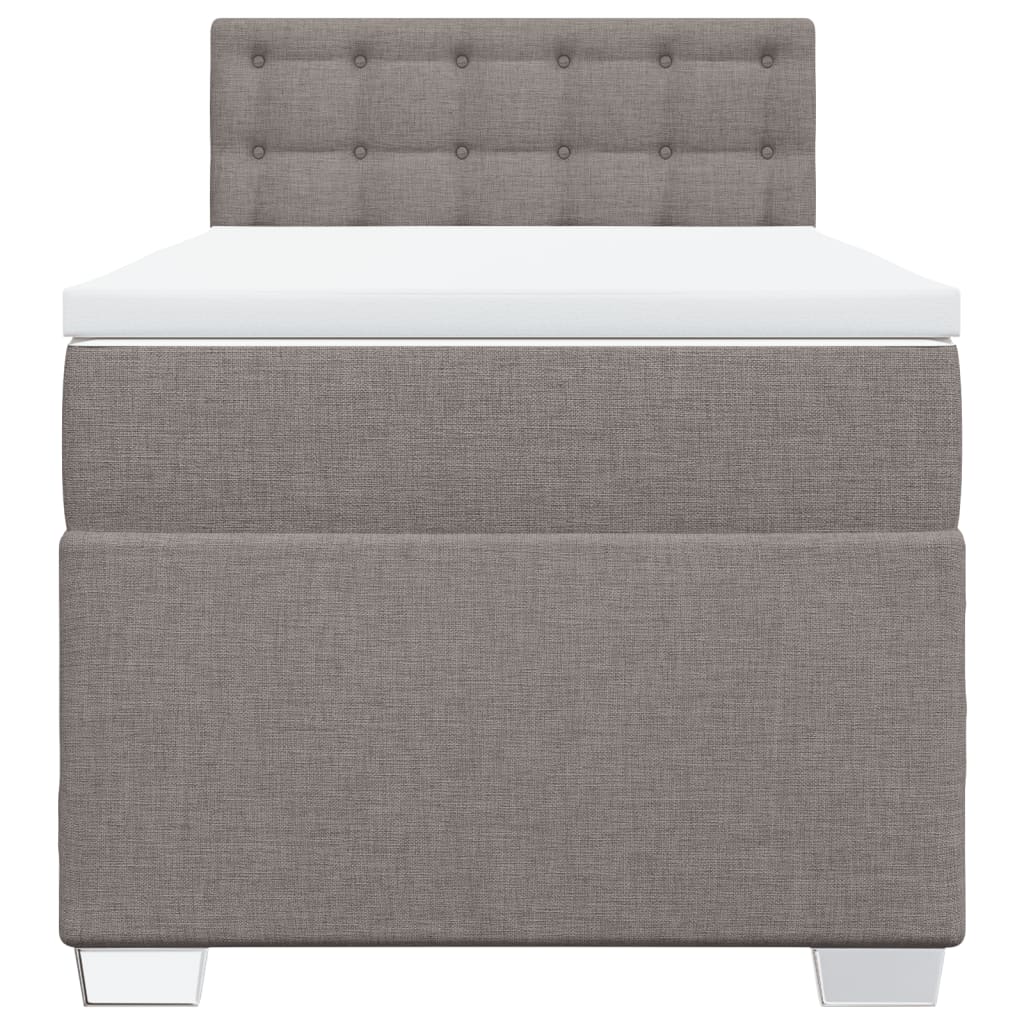 vidaXL Κρεβάτι Boxspring με Στρώμα Taupe 100 x 200 εκ. Υφασμάτινο