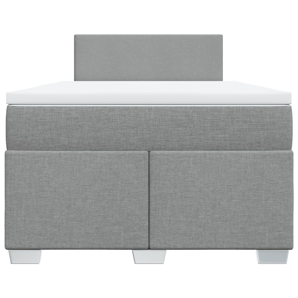vidaXL Κρεβάτι Boxspring με Στρώμα Ανοιχτό Γκρι 120x190 εκ. Υφασμάτινο