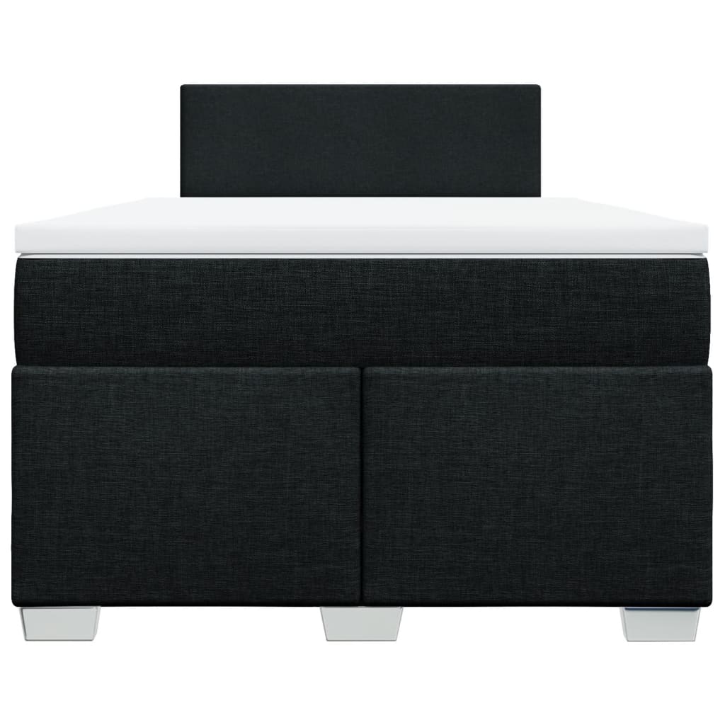 vidaXL Κρεβάτι Boxspring με Στρώμα Μαύρο 120x190 εκ. Υφασμάτινο