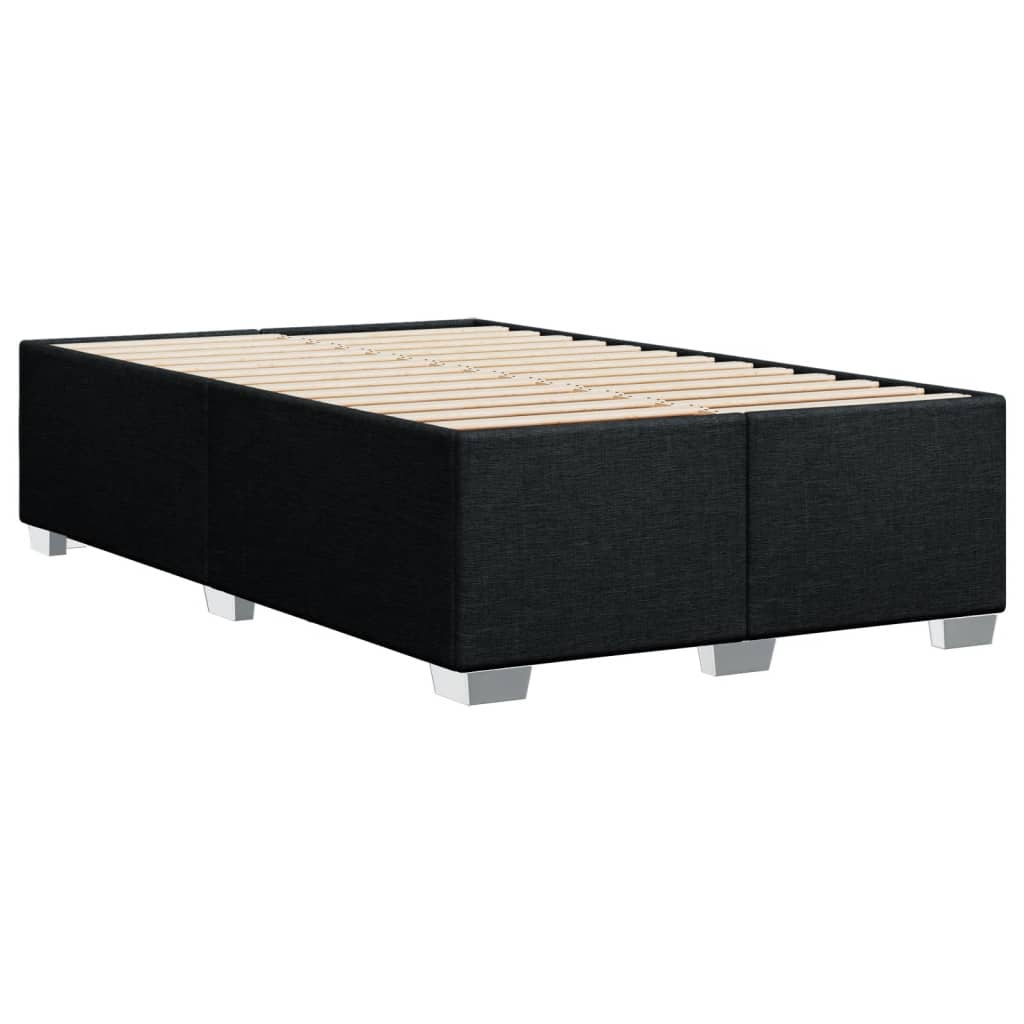 vidaXL Κρεβάτι Boxspring με Στρώμα Μαύρο 120x190 εκ. Υφασμάτινο
