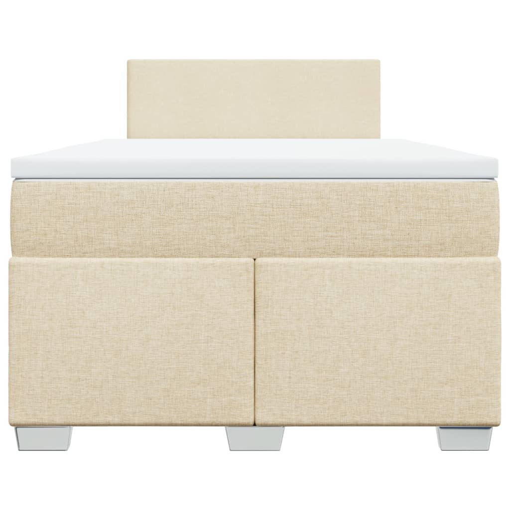 vidaXL Κρεβάτι Boxspring με Στρώμα Κρεμ 120x190 εκ. Υφασμάτινο