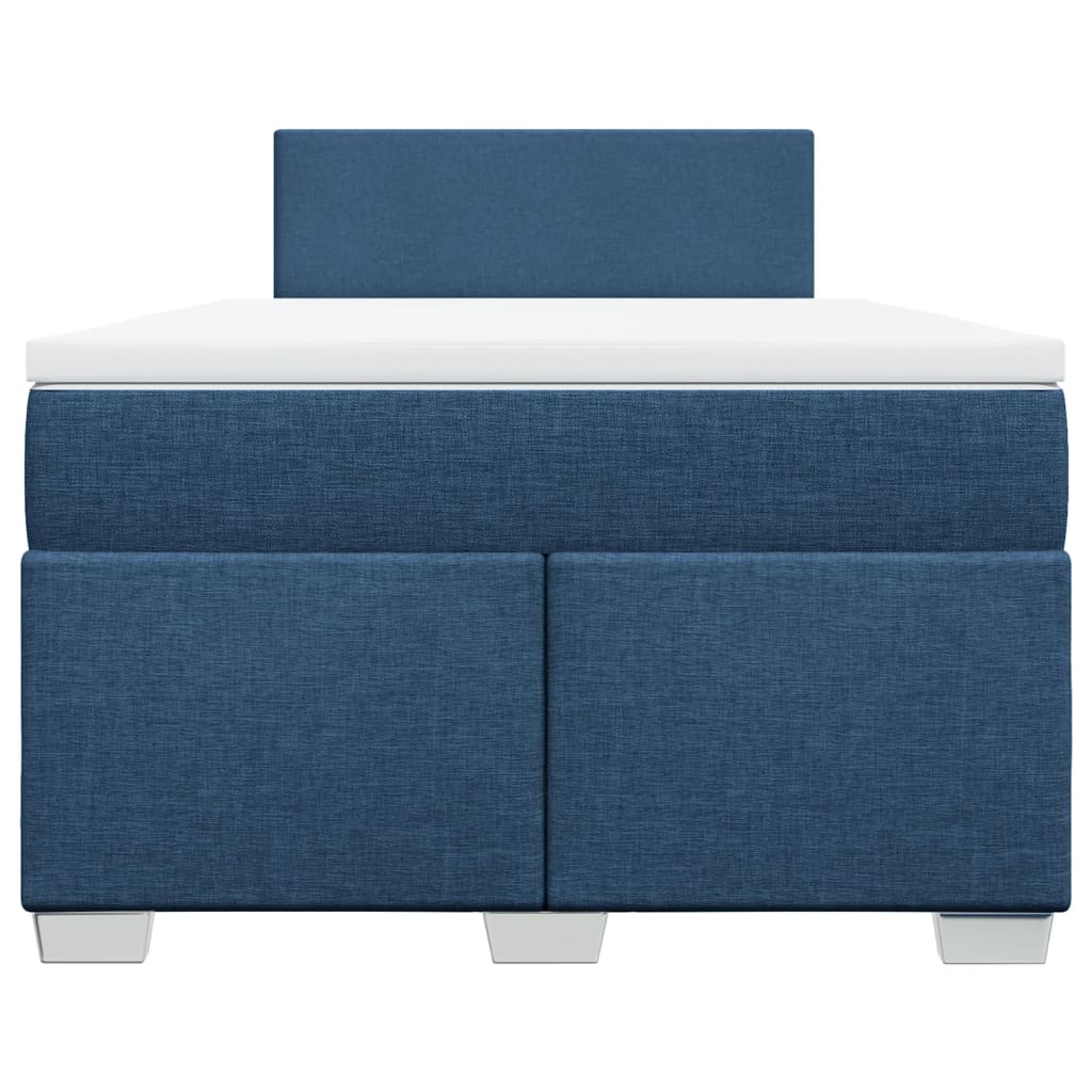 vidaXL Κρεβάτι Boxspring με Στρώμα Μπλε 120x190 εκ. Υφασμάτινο