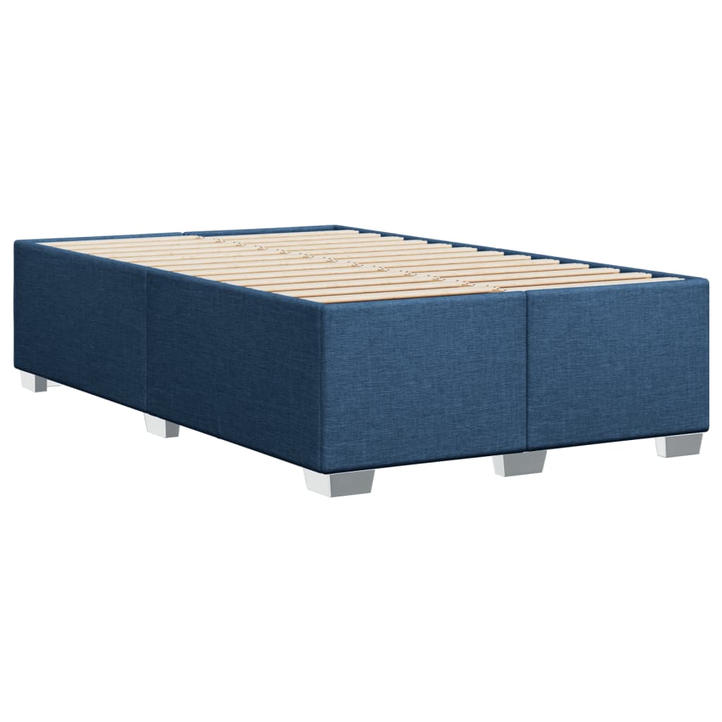 vidaXL Κρεβάτι Boxspring με Στρώμα Μπλε 120x190 εκ. Υφασμάτινο
