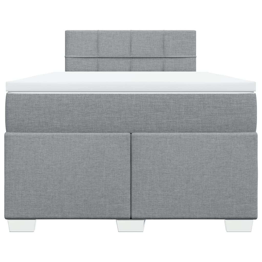 vidaXL Κρεβάτι Boxspring με Στρώμα Ανοιχτό Γκρι 120x190 εκ. Υφασμάτινο