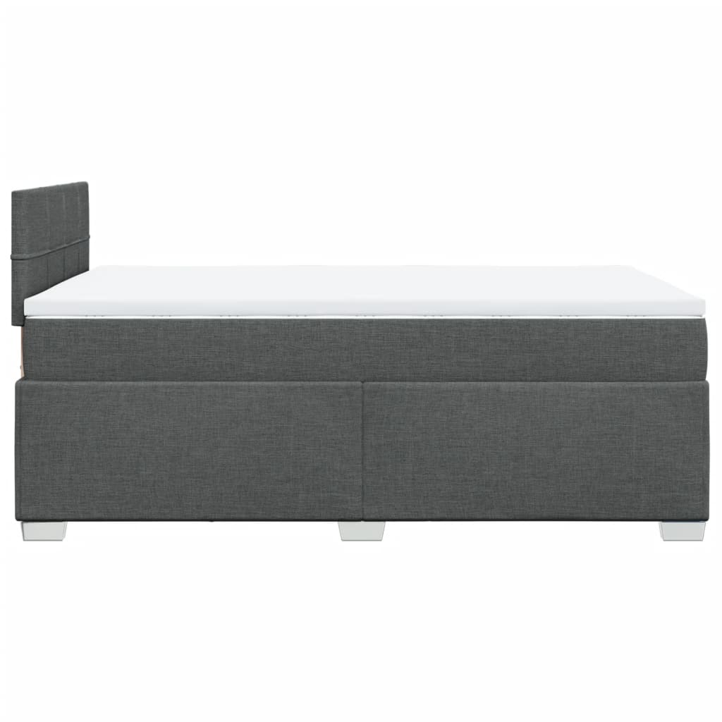 vidaXL Κρεβάτι Boxspring με Στρώμα Σκούρο Γκρι 120x190 εκ Υφασμάτινο