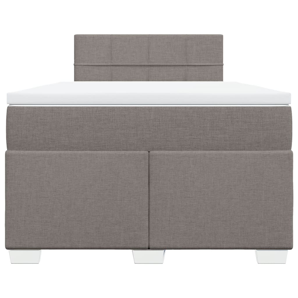 vidaXL Κρεβάτι Boxspring με Στρώμα Taupe 120x190 εκ. Υφασμάτινο