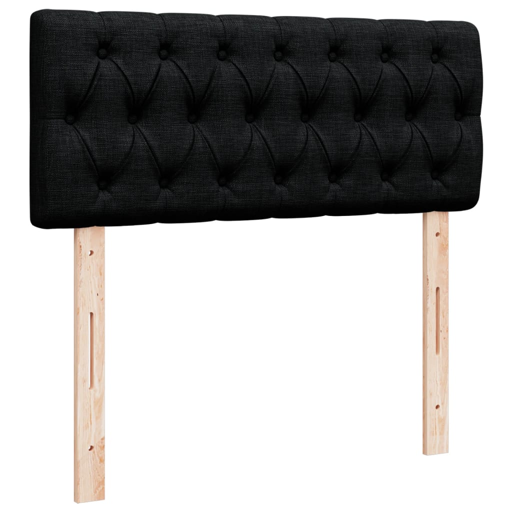 vidaXL Κρεβάτι Boxspring με Στρώμα Μαύρο 120x190 εκ. Υφασμάτινο