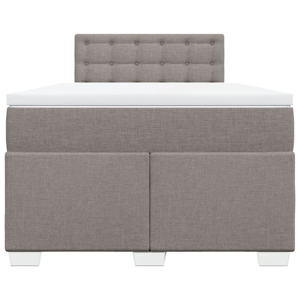 vidaXL Κρεβάτι Boxspring με Στρώμα Taupe 120x190 εκ. Υφασμάτινο