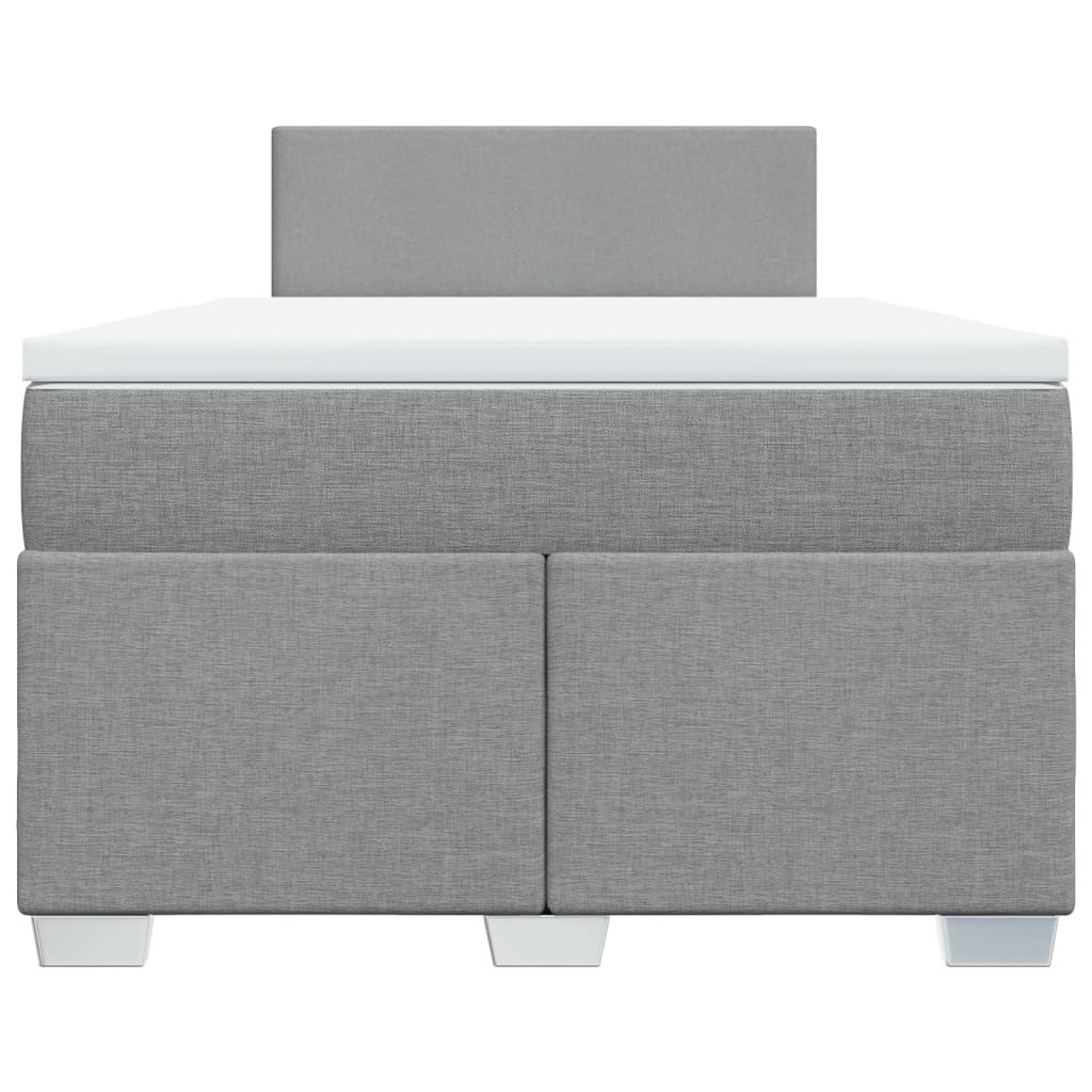 vidaXL Κρεβάτι Boxspring με Στρώμα Ανοιχτό Γκρι 120x200 εκ. Υφασμάτινο