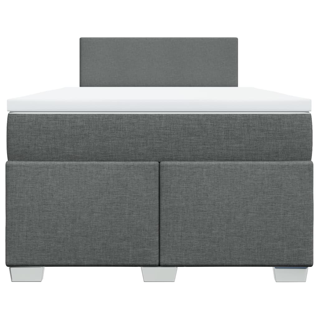 vidaXL Κρεβάτι Boxspring με Στρώμα Σκούρο Γκρι 120x200 εκ. Υφασμάτινο