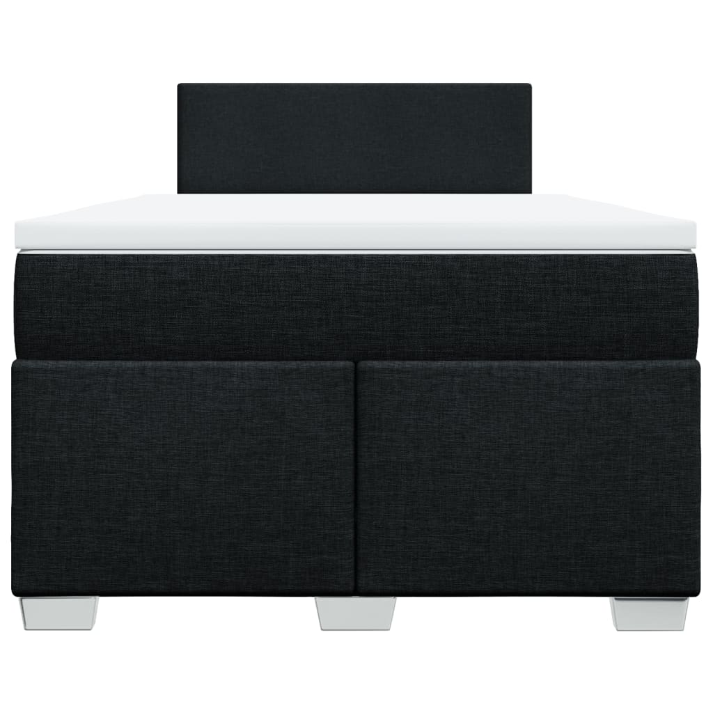 vidaXL Κρεβάτι Boxspring με Στρώμα Μαύρο 120x200 εκ. Υφασμάτινο