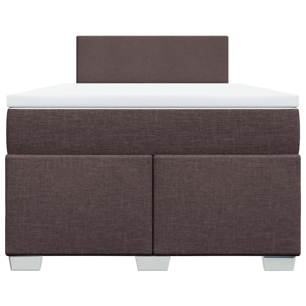 vidaXL Κρεβάτι Boxspring με Στρώμα Σκούρο Καφέ 120x200 εκ. Υφασμάτινο