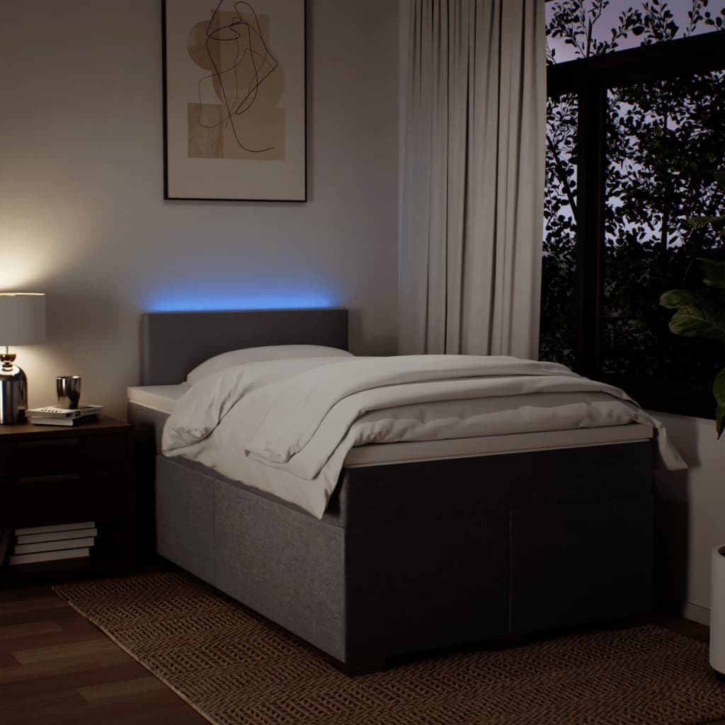 vidaXL Κρεβάτι Boxspring με Στρώμα Taupe 120x200 εκ. Υφασμάτινο