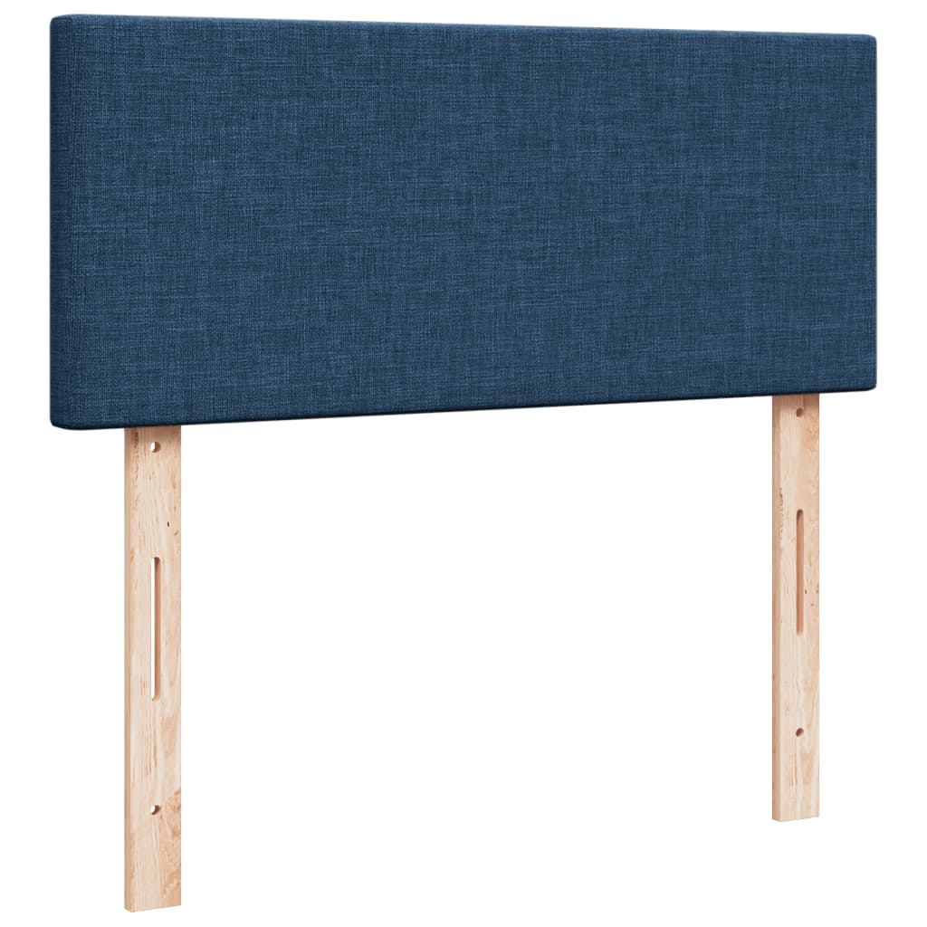 vidaXL Κρεβάτι Boxspring με Στρώμα Μπλε 120x200 εκ. Υφασμάτινο