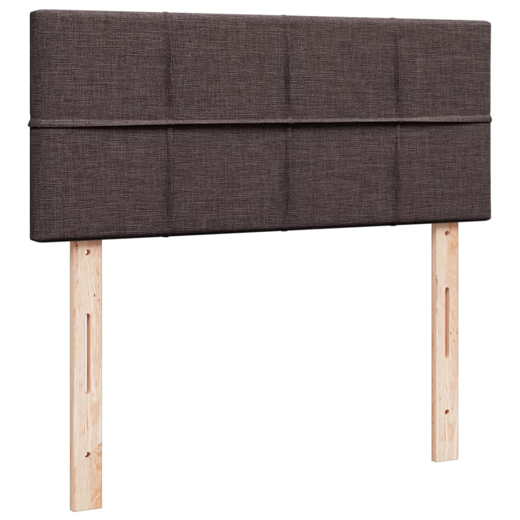 vidaXL Κρεβάτι Boxspring με Στρώμα Σκούρο Καφέ 120x200 εκ. Υφασμάτινο