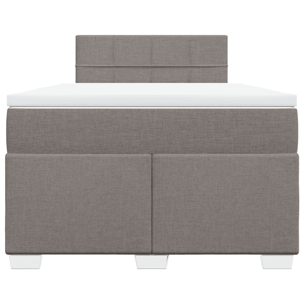 vidaXL Κρεβάτι Boxspring με Στρώμα Taupe 120x200 εκ. Υφασμάτινο