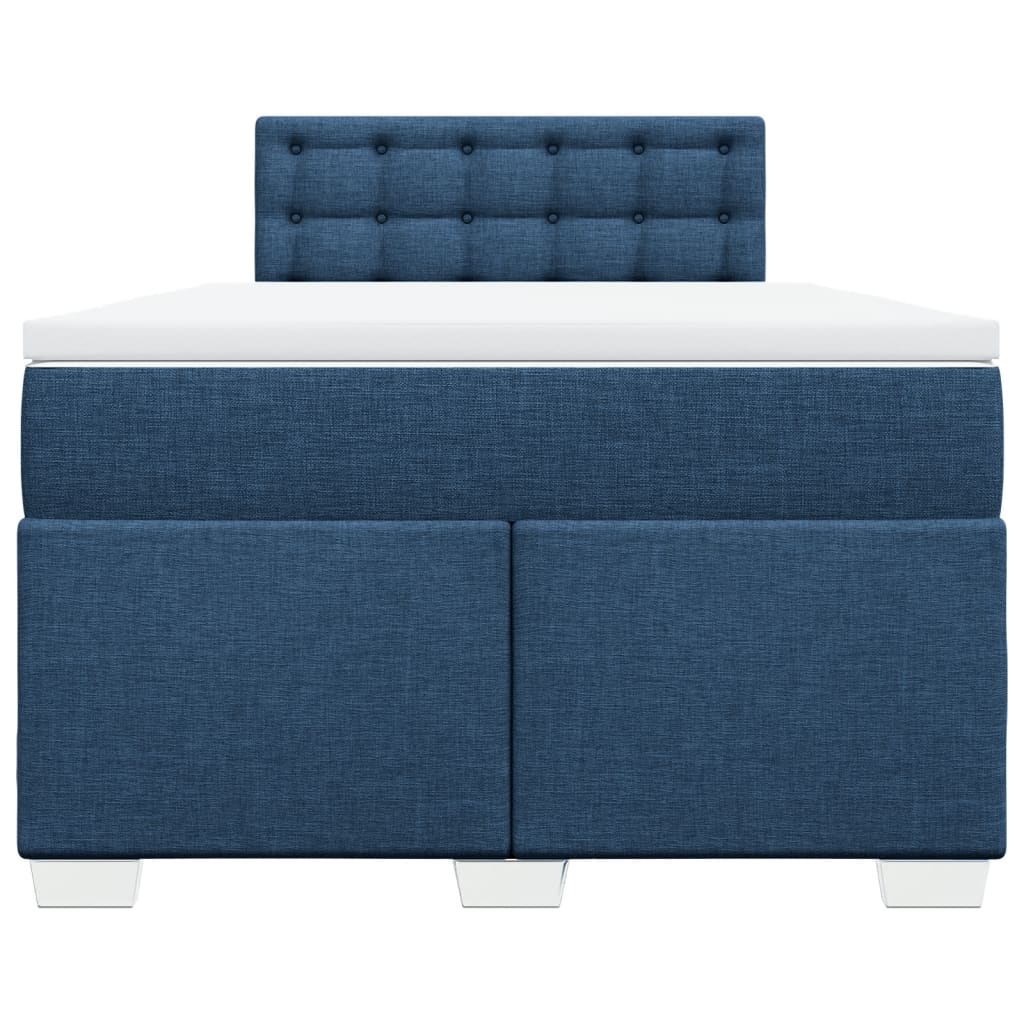 vidaXL Κρεβάτι Boxspring με Στρώμα Μπλε 120x200 εκ. Υφασμάτινο