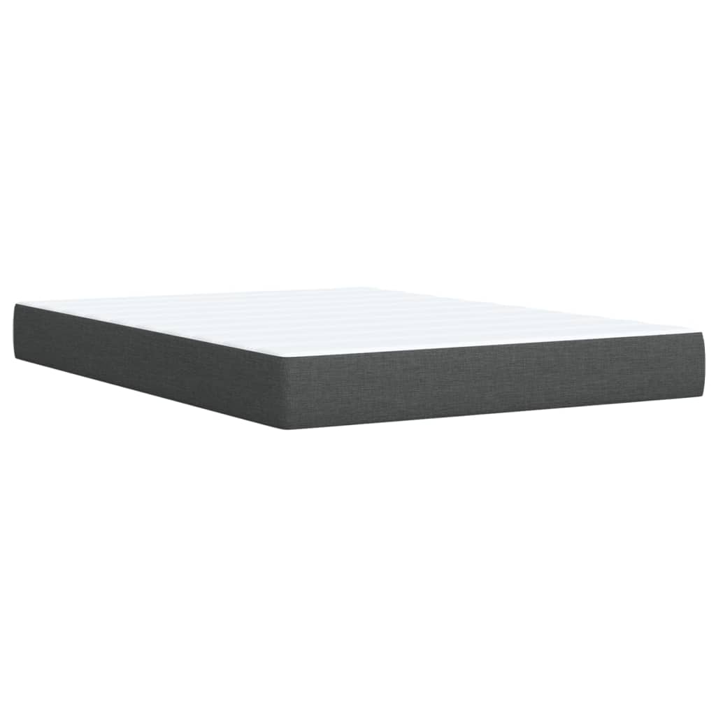 vidaXL Κρεβάτι Boxspring με Στρώμα Σκούρο Γκρι 140x190 εκ. Υφασμάτινο