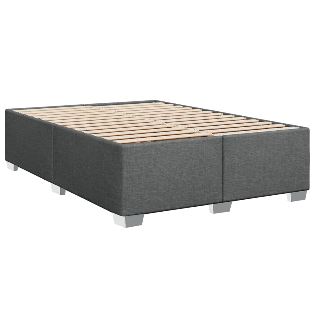 vidaXL Κρεβάτι Boxspring με Στρώμα Σκούρο Γκρι 140x190 εκ. Υφασμάτινο