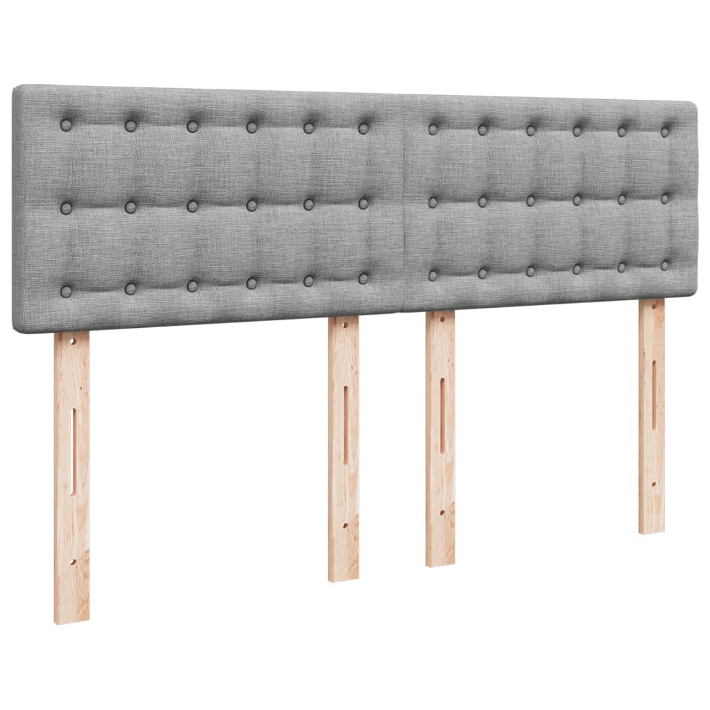 vidaXL Κρεβάτι Boxspring με Στρώμα Ανοιχτό Γκρι 140x190 εκ. Υφασμάτινο