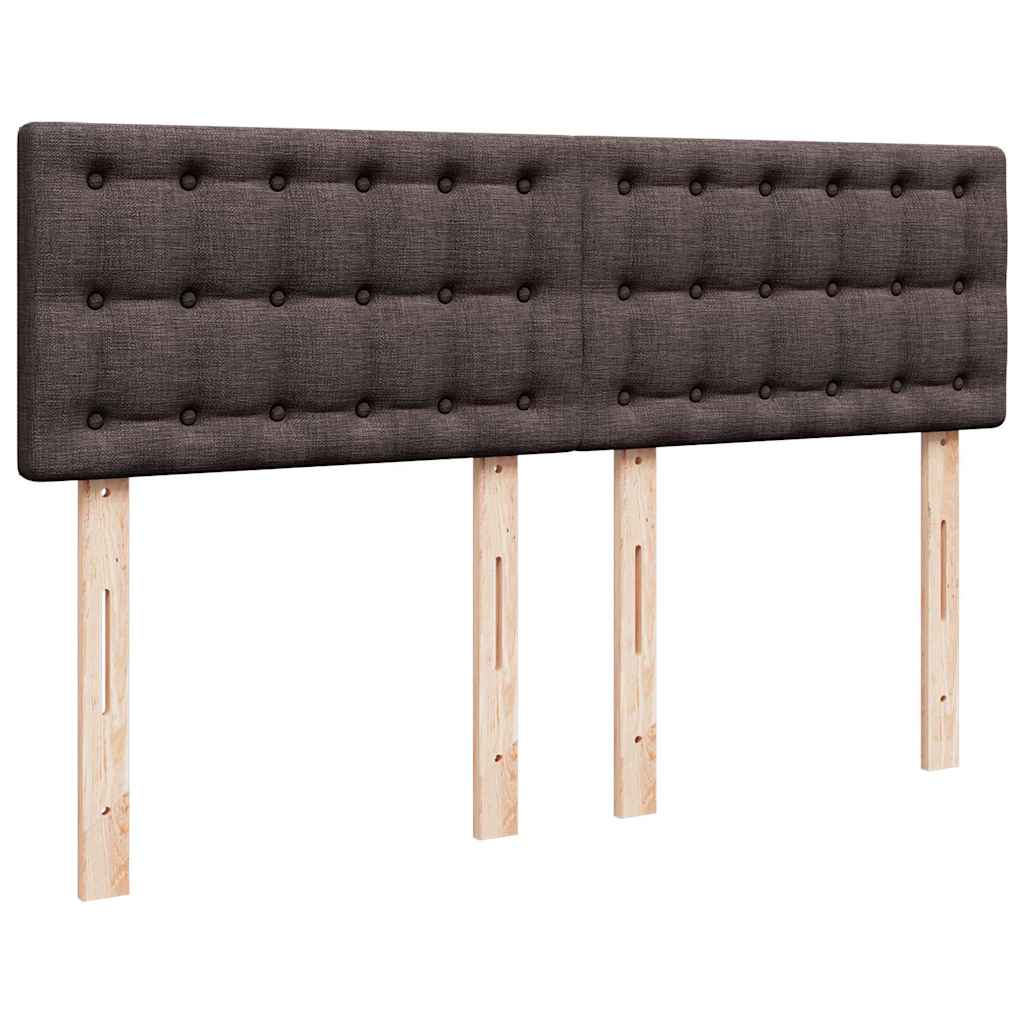 vidaXL Κρεβάτι Boxspring με Στρώμα Σκούρο Καφέ 140x190 εκ. Υφασμάτινο