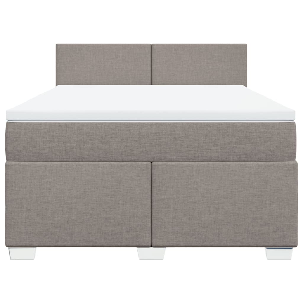vidaXL Κρεβάτι Boxspring με Στρώμα Taupe 140x200 εκ. Υφασμάτινο