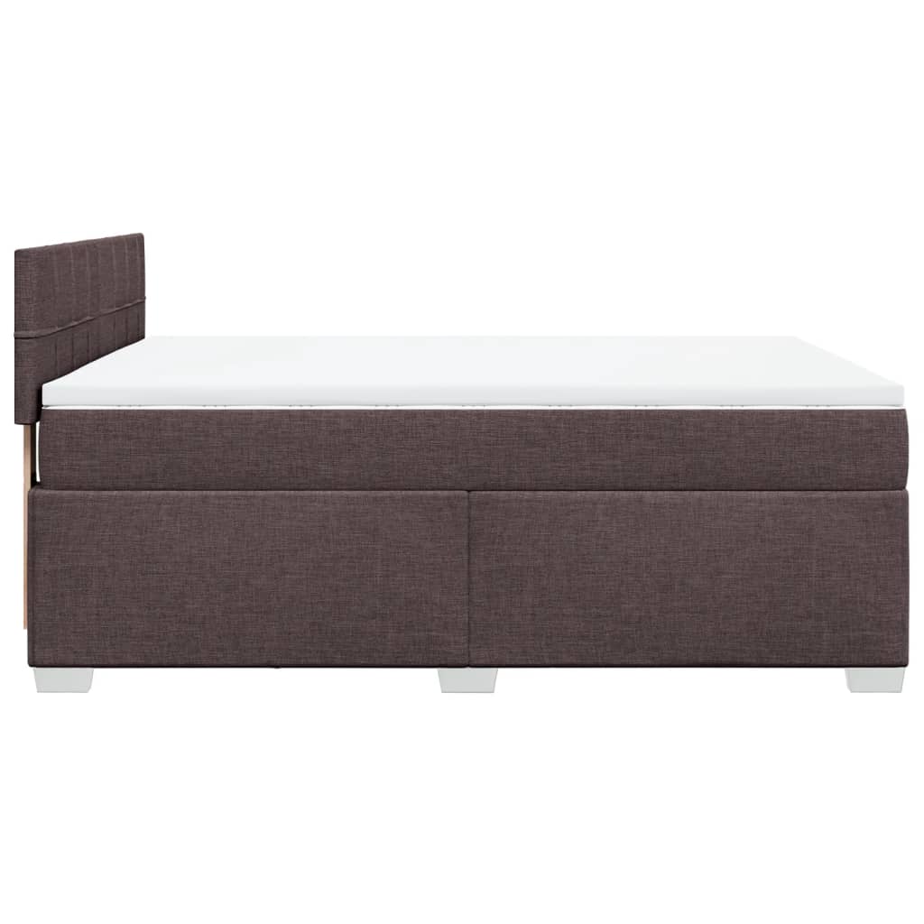 vidaXL Κρεβάτι Boxspring με Στρώμα Σκούρο Καφέ 140x200 εκ Υφασμάτινο