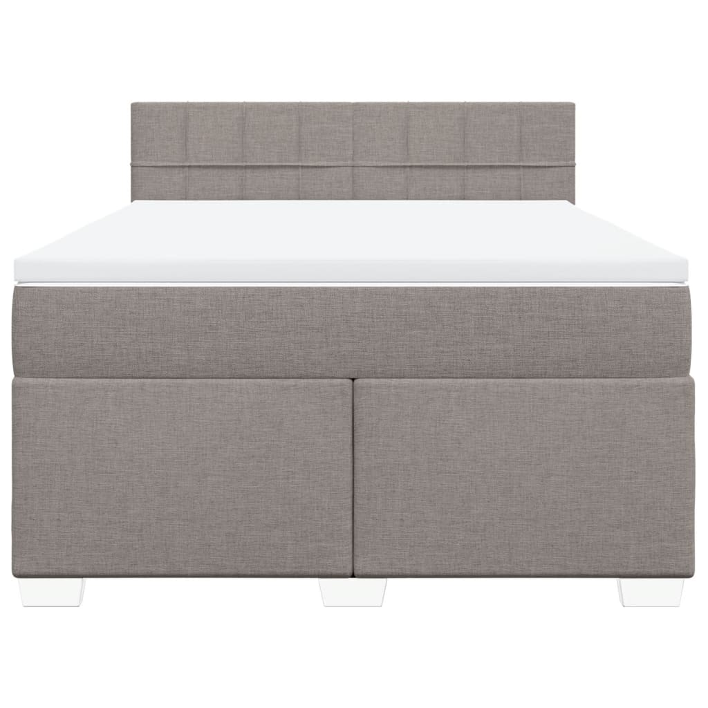 vidaXL Κρεβάτι Boxspring με Στρώμα Taupe 140x200 εκ. Υφασμάτινο
