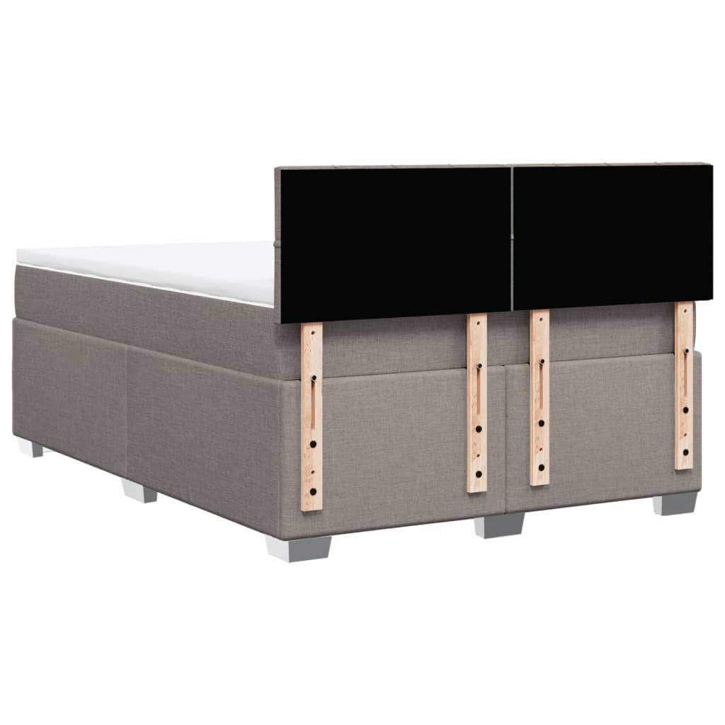 vidaXL Κρεβάτι Boxspring με Στρώμα Taupe 140x200 εκ. Υφασμάτινο
