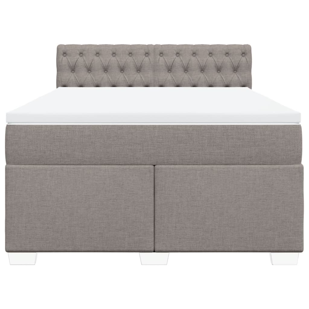 vidaXL Κρεβάτι Boxspring με Στρώμα Taupe 140x200 εκ. Υφασμάτινο