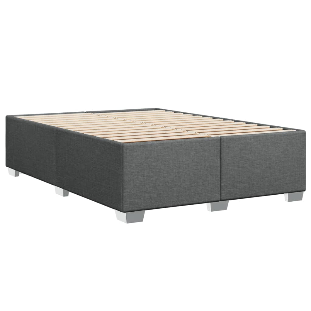vidaXL Κρεβάτι Boxspring με Στρώμα Σκούρο Γκρι 160x200 εκ Υφασμάτινο