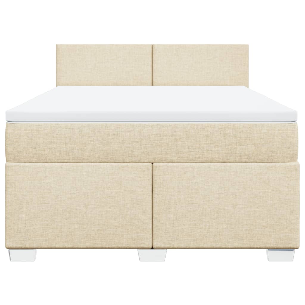 vidaXL Κρεβάτι Boxspring με Στρώμα Κρεμ 160x200 εκ. Υφασμάτινο