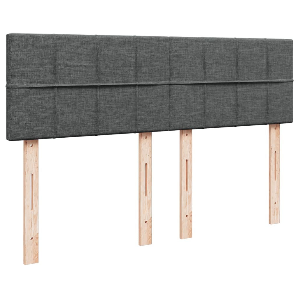 vidaXL Κρεβάτι Boxspring με Στρώμα Σκούρο Γκρι 160x200 εκ Υφασμάτινο