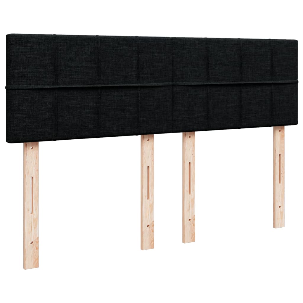 vidaXL Κρεβάτι Boxspring με Στρώμα Μαύρο 160x200 εκ. Υφασμάτινο