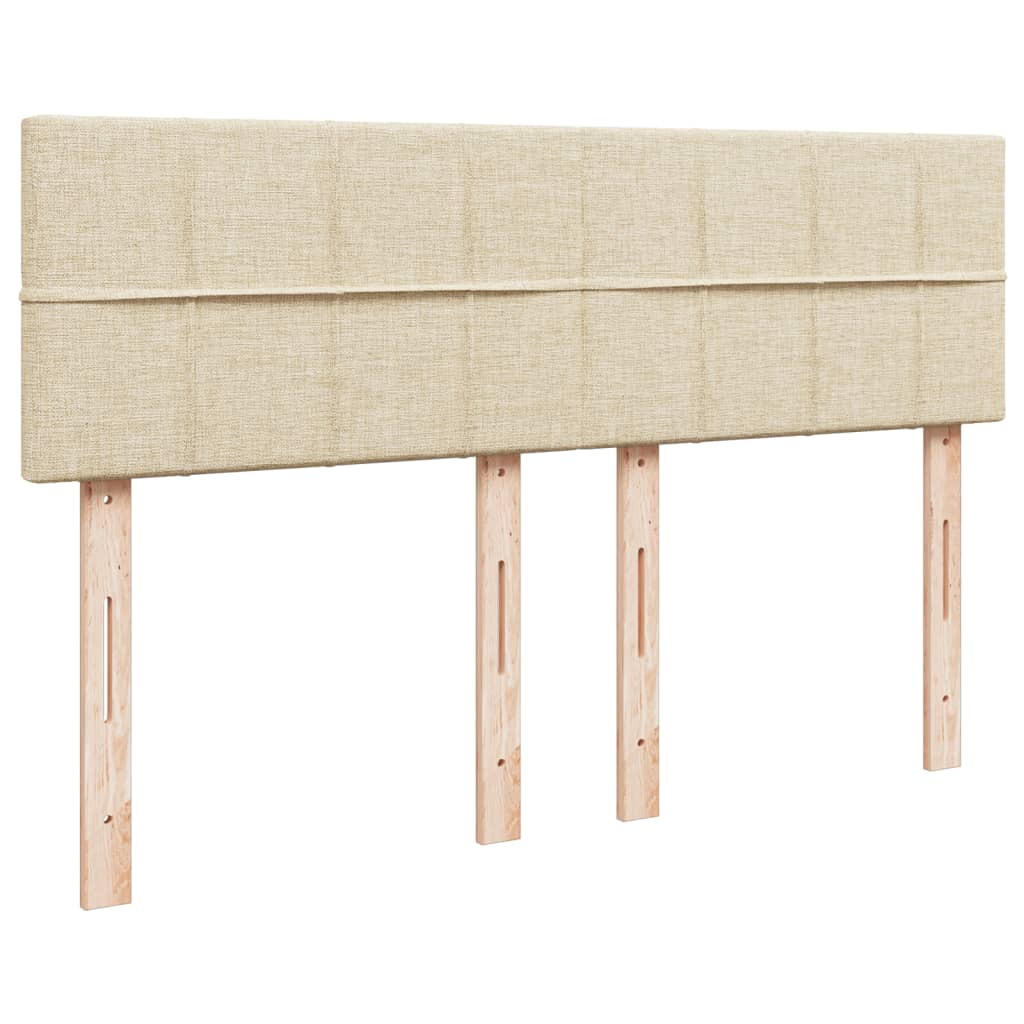 vidaXL Κρεβάτι Boxspring με Στρώμα Κρεμ 160x200 εκ. Υφασμάτινο