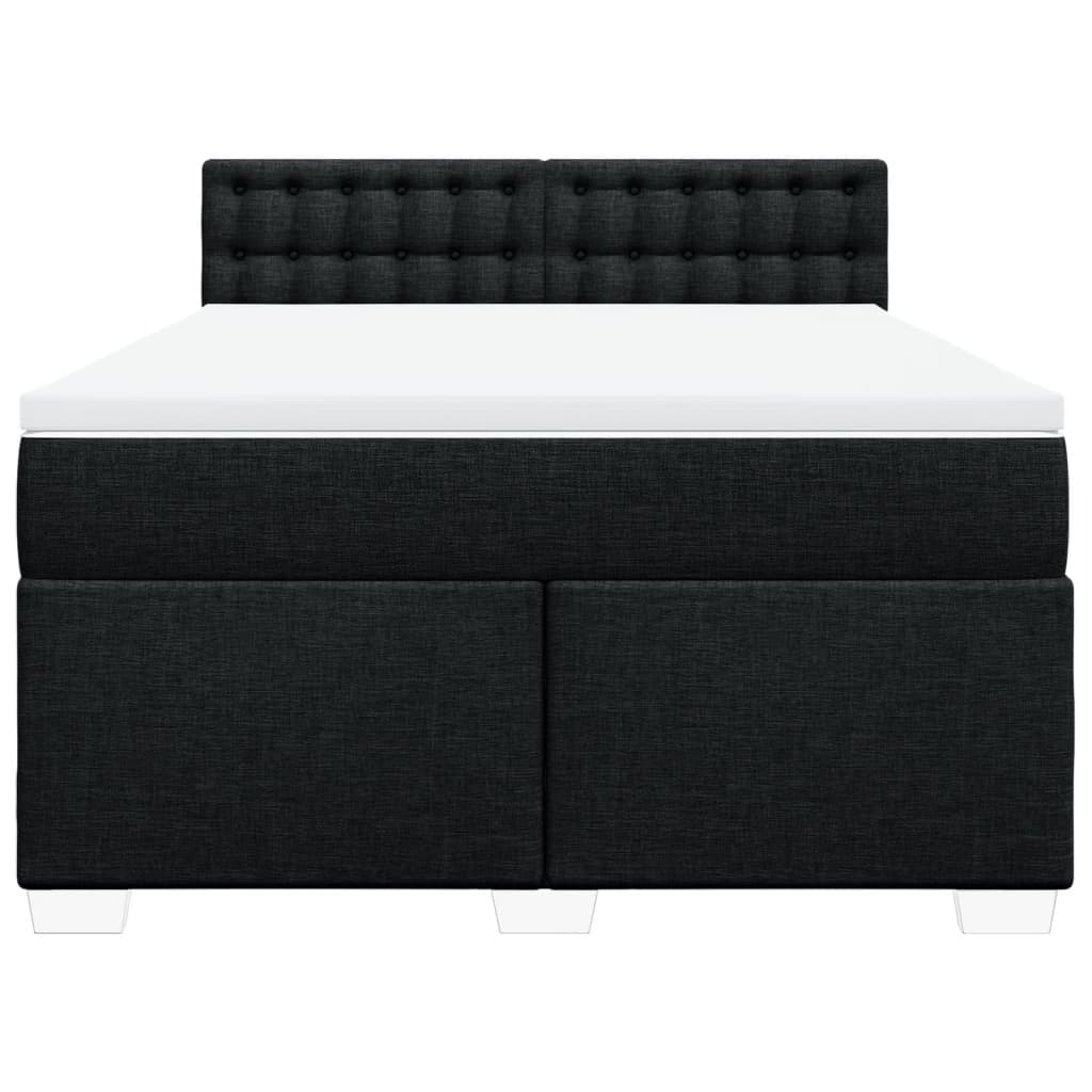 vidaXL Κρεβάτι Boxspring με Στρώμα Μαύρο 160x200 εκ. Υφασμάτινο