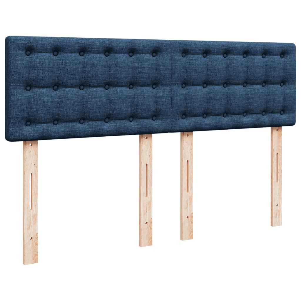 vidaXL Κρεβάτι Boxspring με Στρώμα Μπλε 160x200 εκ. Υφασμάτινο