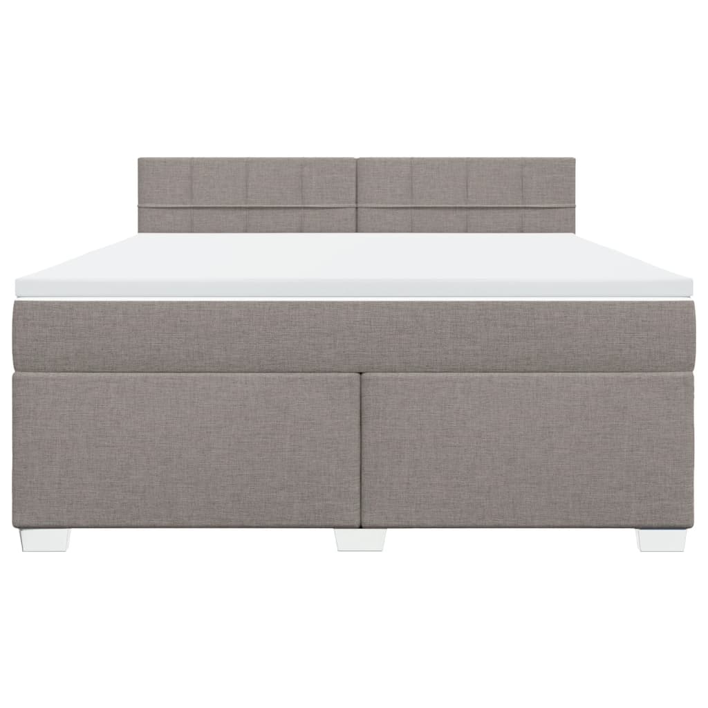 vidaXL Κρεβάτι Boxspring με Στρώμα Taupe 180x200 εκ. Υφασμάτινο