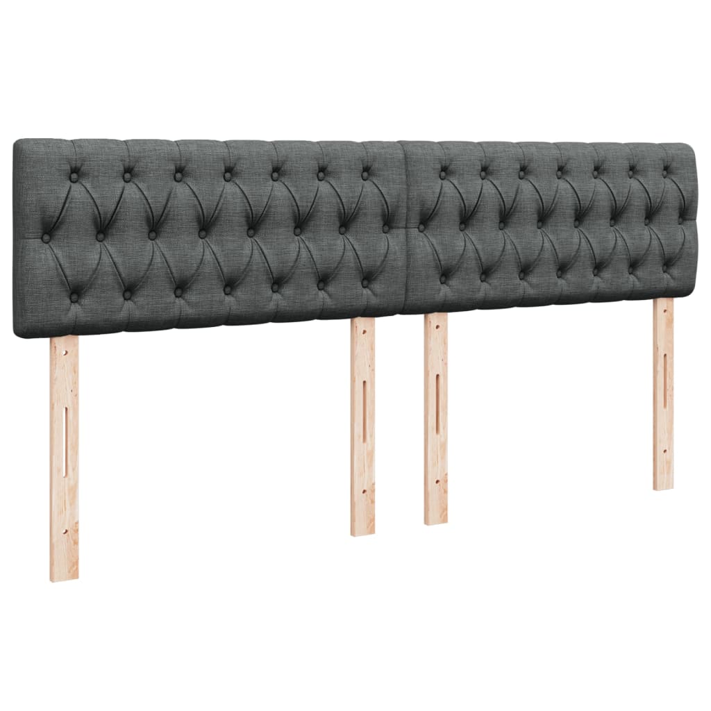 vidaXL Κρεβάτι Boxspring με Στρώμα Σκούρο Γκρι 180x200 εκ Υφασμάτιν