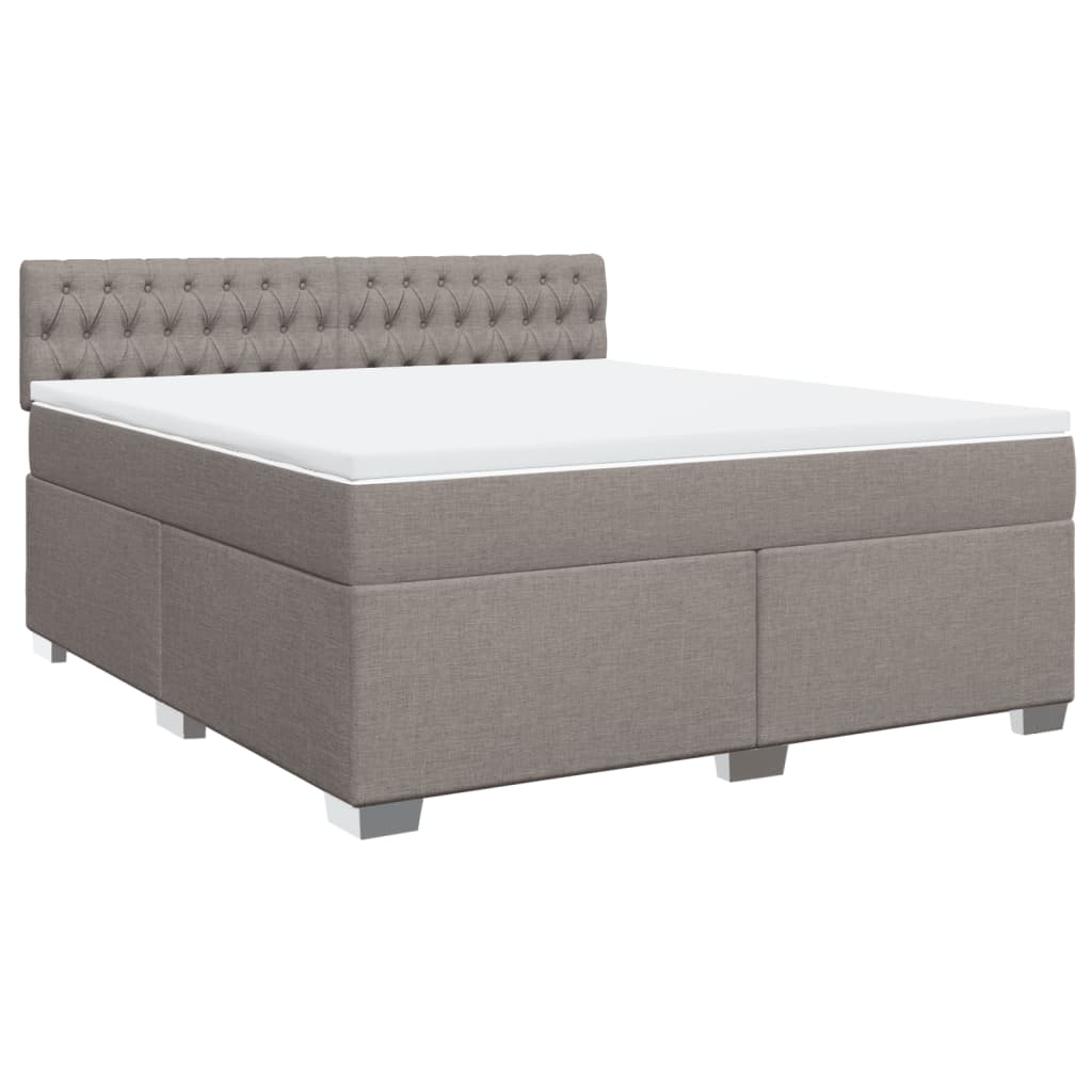 vidaXL Κρεβάτι Boxspring με Στρώμα Taupe 180x200 εκ. Υφασμάτινο
