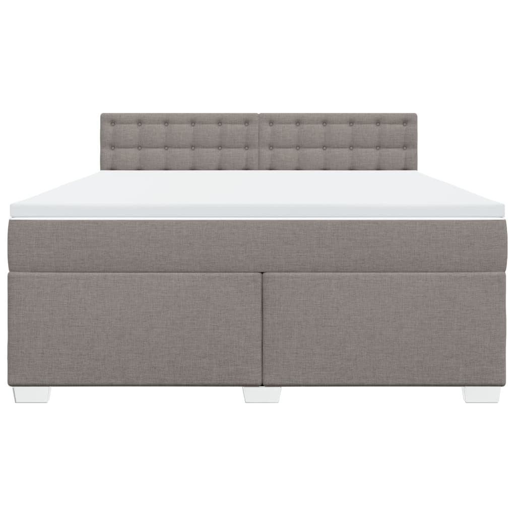 vidaXL Κρεβάτι Boxspring με Στρώμα Taupe 180x200 εκ. Υφασμάτινο