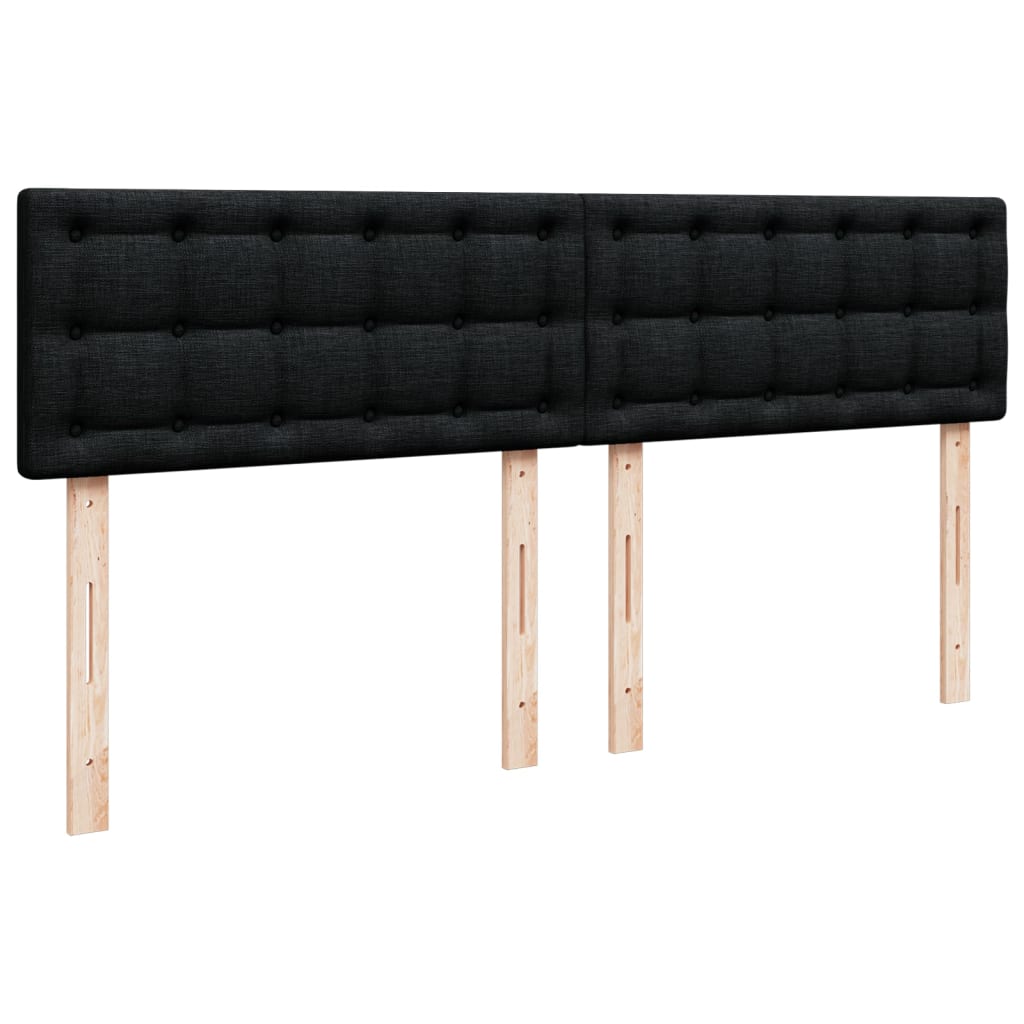 vidaXL Κρεβάτι Boxspring με Στρώμα Μαύρο 180x200 εκ. Υφασμάτινο
